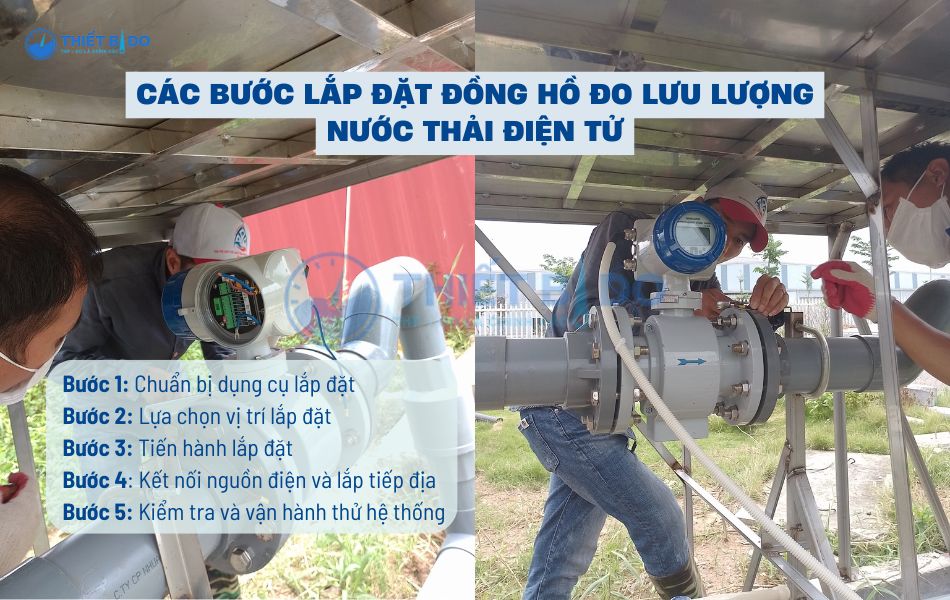 các bước lắp đặt đồng hồ đo lưu lượng nước thải điện tử