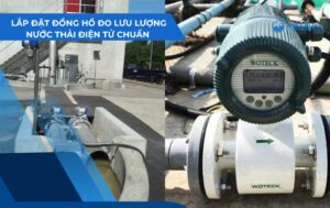 lắp đặt đồng hồ đo lưu lượng nước thải điện tử