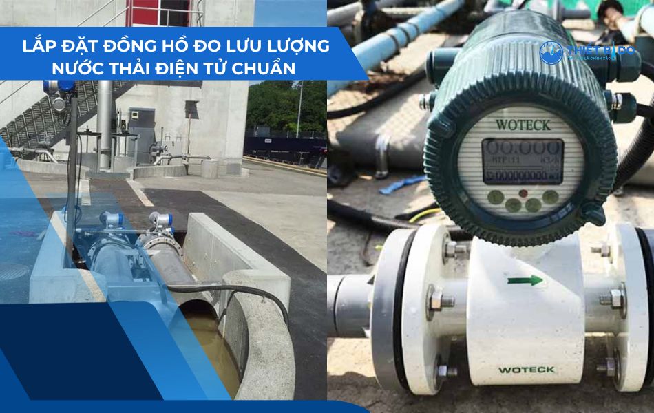 lắp đặt đồng hồ đo lưu lượng nước thải điện tử