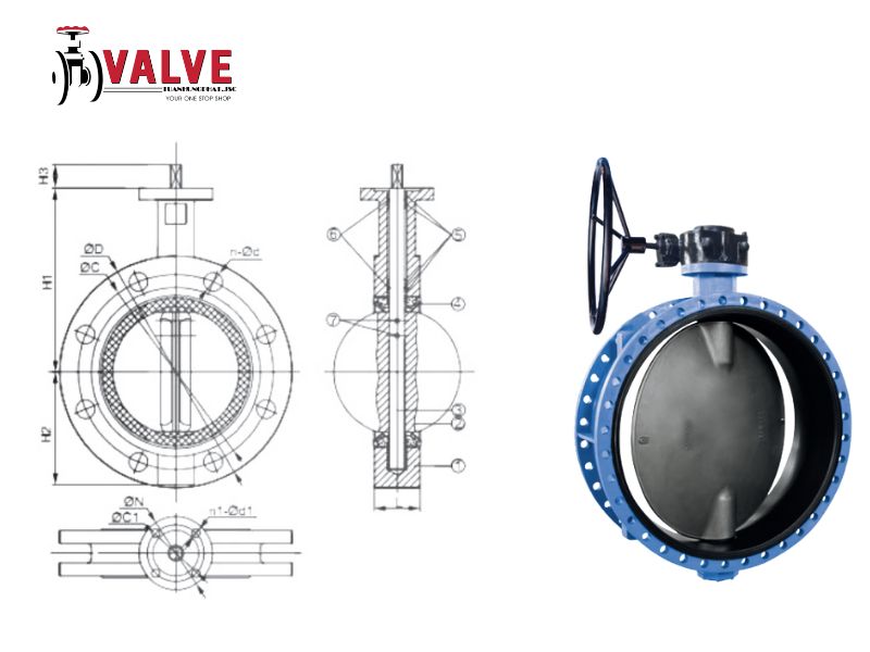 Cấu tạo van bướm DN600